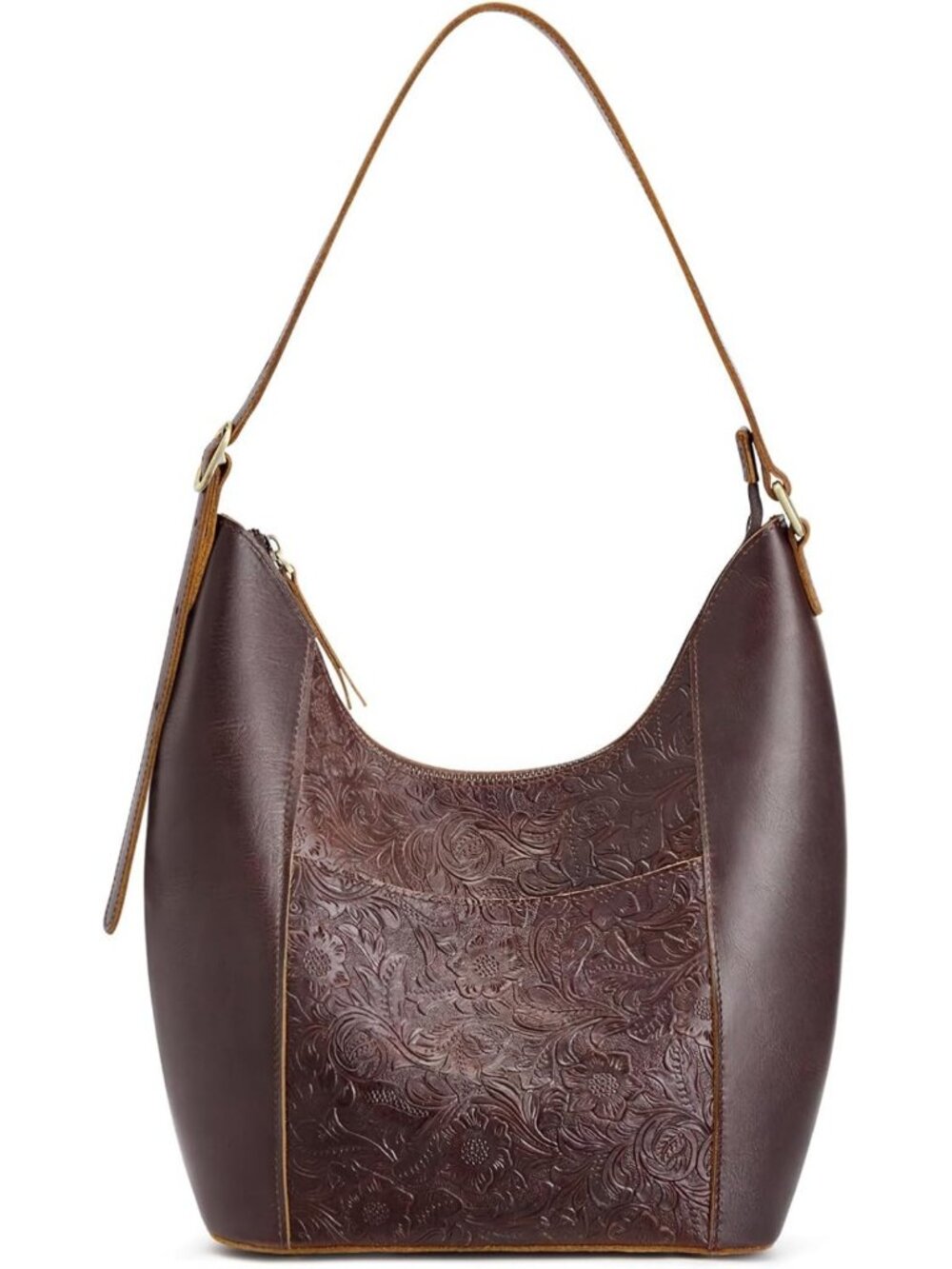 Stylish Rose Pattern Leather Hobo Handbag for Women - Versatile Travel Shoulder